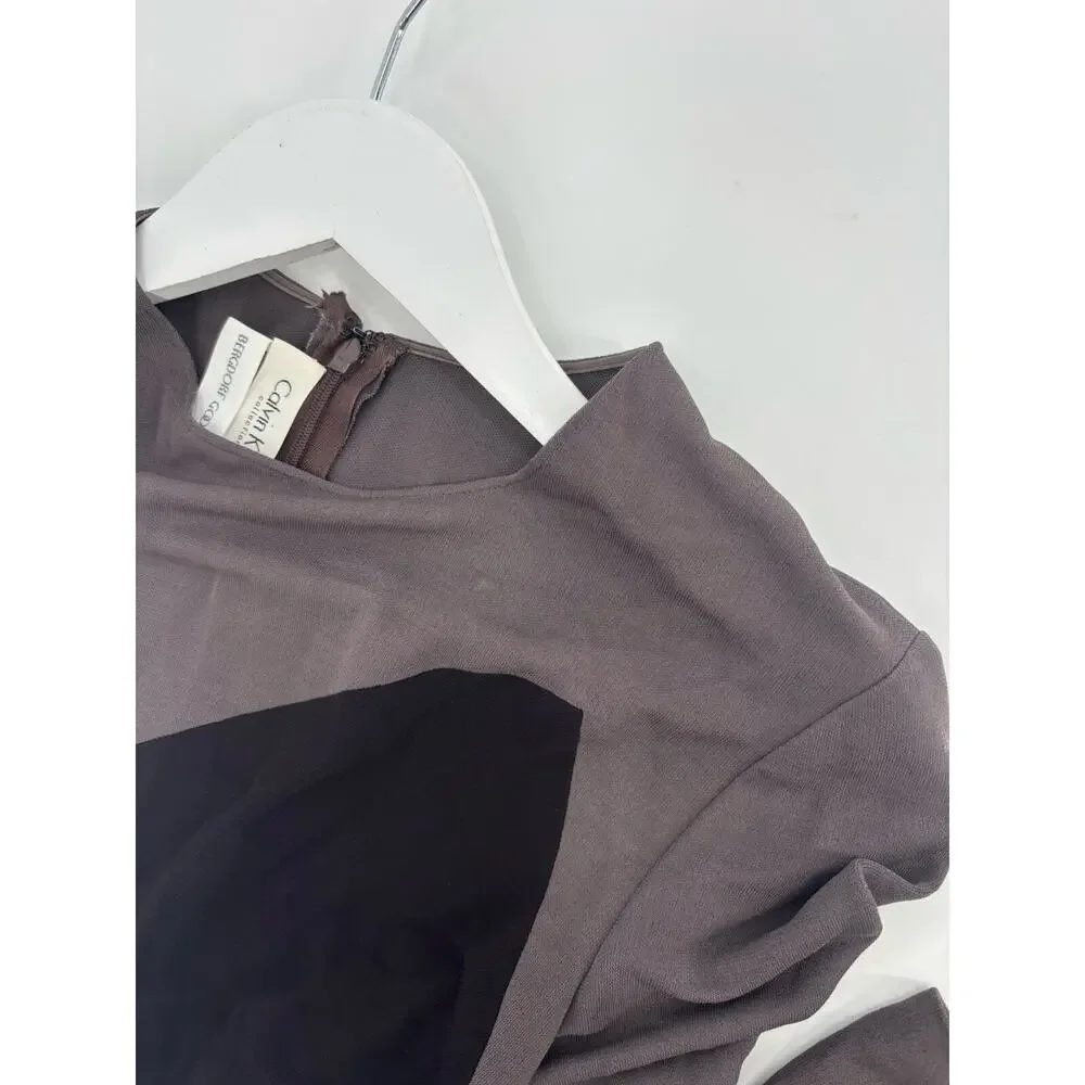 Calvin Klein Collection Bergdorf Goodman Fall 1996 Womens 6 Black Taupe 1990s